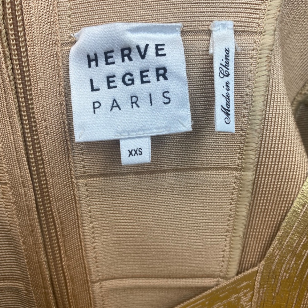 Gold Herve Léger Paris Icon Cross Bust Dress - Picture 3 of 4